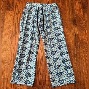 Blue Heart Pattern Fleece Pajama Pants